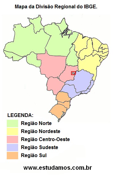 Mapa da Divisão Regional do IBGE