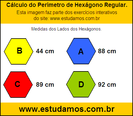 Hexagono Com Lados Medindo 44 cm