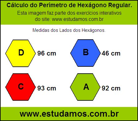 Hexagono Com Lados Medindo 92 cm