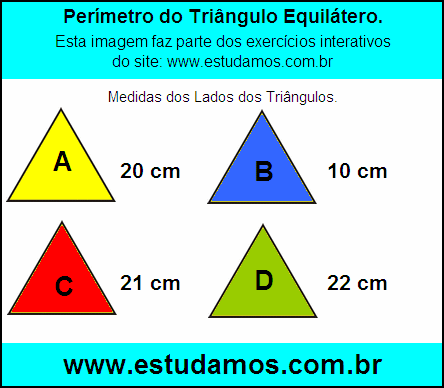 Perímetro Triângulo Equilátero Com Lados Medindo 20 cm