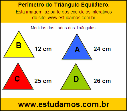 Perímetro Triângulo Equilátero Com Lados Medindo 24 cm
