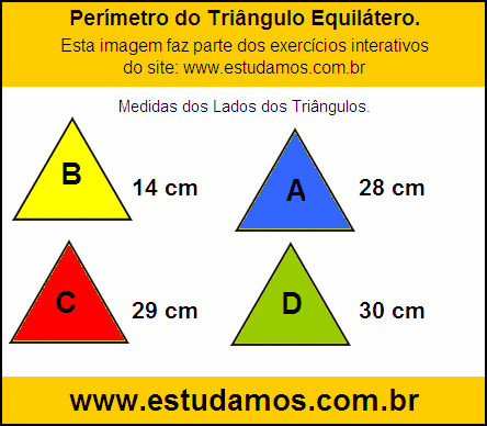 Perímetro Triângulo Equilátero Com Lados Medindo 28 cm