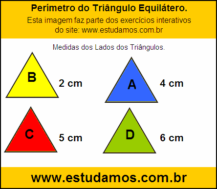 Perímetro Triângulo Equilátero Com Lados Medindo 4 cm