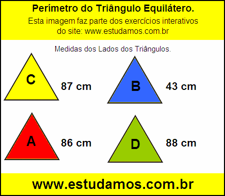Perímetro Triângulo Equilátero Com Lados Medindo 86 cm
