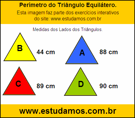 Perímetro Triângulo Equilátero Com Lados Medindo 88 cm
