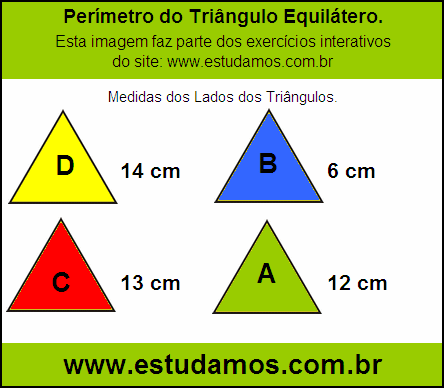 Perímetro Triângulo Equilátero Com Lados Medindo 12 cm
