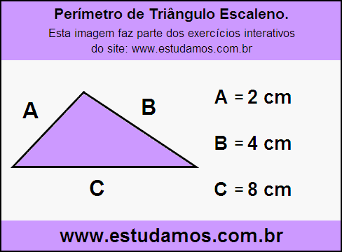 Triângulo Escaleno Com Lados Medindo 2 cm, 4 cm e 8 cm