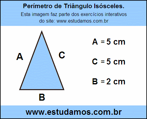 Perímetro Triângulo Isósceles Com a Base Medindo 2 cm