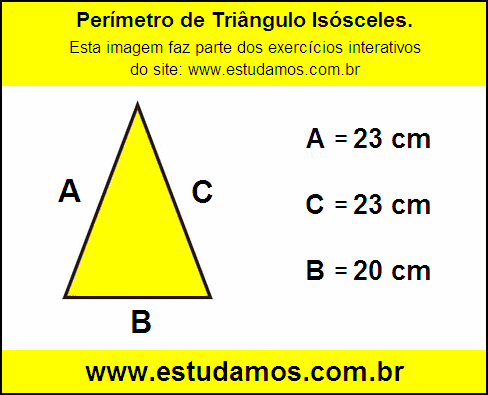 Perímetro Triângulo Isósceles Com a Base Medindo 20 cm