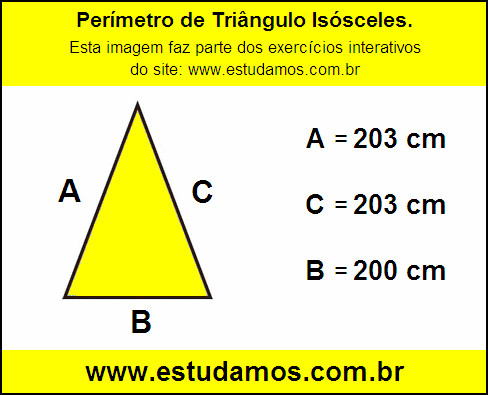 Perímetro Triângulo Isósceles Com a Base Medindo 200 cm