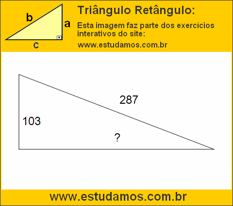 Triângulo Retângulo Com Hipotenusa Medindo 287 Metros