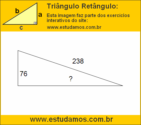 Triângulo Retângulo Com Hipotenusa Medindo 238 Metros