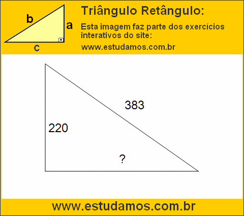 Triângulo Retângulo Com Hipotenusa Medindo 383 Metros