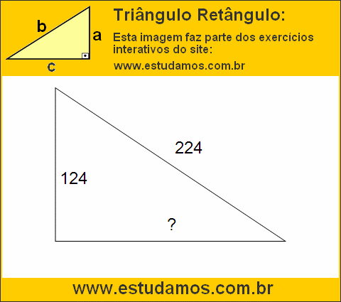 Triângulo Retângulo Com Hipotenusa Medindo 224 Metros