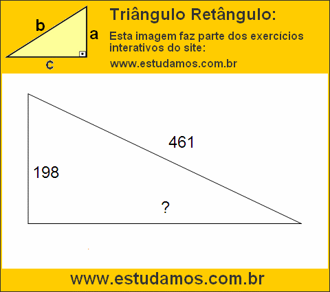 Triângulo Retângulo Com Hipotenusa Medindo 461 Metros