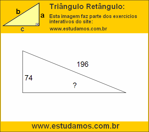 Triângulo Retângulo Com Hipotenusa Medindo 196 Metros