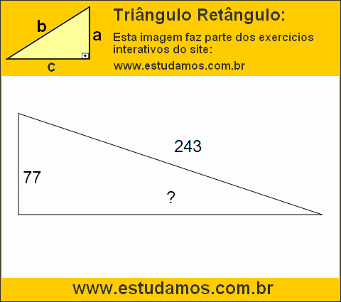 Triângulo Retângulo Com Hipotenusa Medindo 243 Metros
