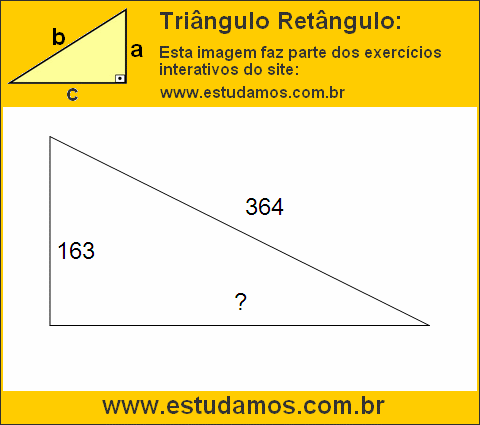 Triângulo Retângulo Com Hipotenusa Medindo 364 Metros