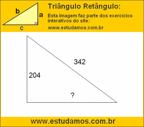 Triângulo Retângulo Com Hipotenusa Medindo 342 Metros