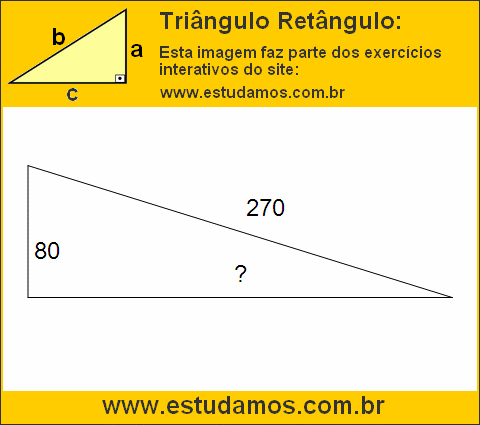 Triângulo Retângulo Com Hipotenusa Medindo 270 Metros