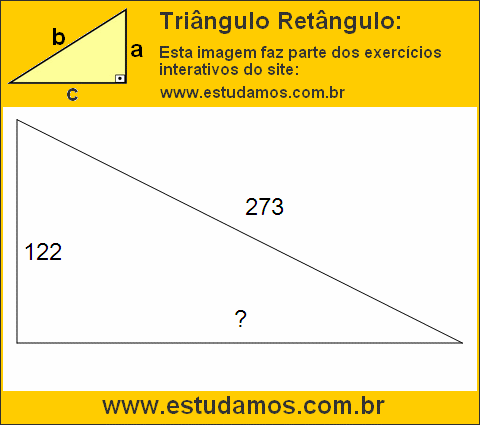 Triângulo Retângulo Com Hipotenusa Medindo 273 Metros