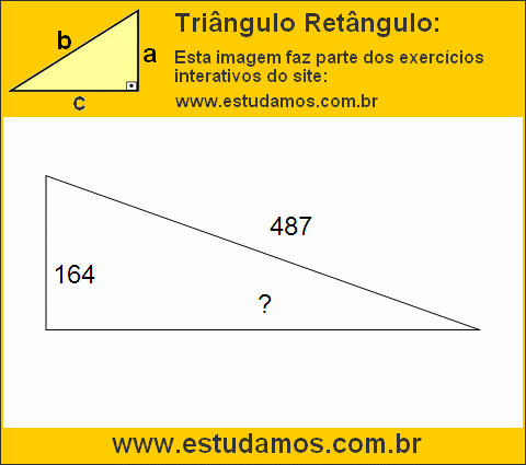 Triângulo Retângulo Com Hipotenusa Medindo 487 Metros