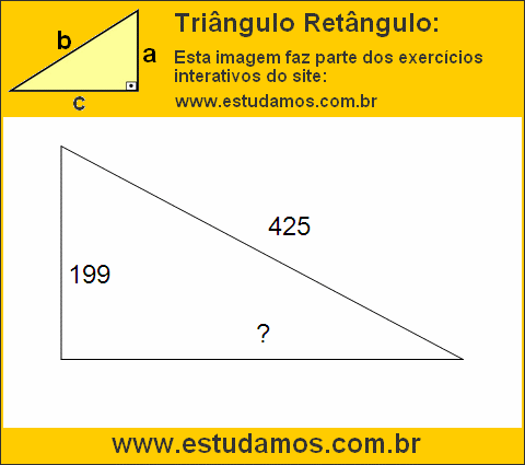 Triângulo Retângulo Com Hipotenusa Medindo 425 Metros
