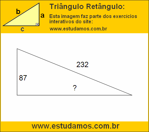 Triângulo Retângulo Com Hipotenusa Medindo 232 Metros