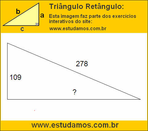 Triângulo Retângulo Com Hipotenusa Medindo 278 Metros