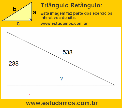 Triângulo Retângulo Com Hipotenusa Medindo 538 Metros