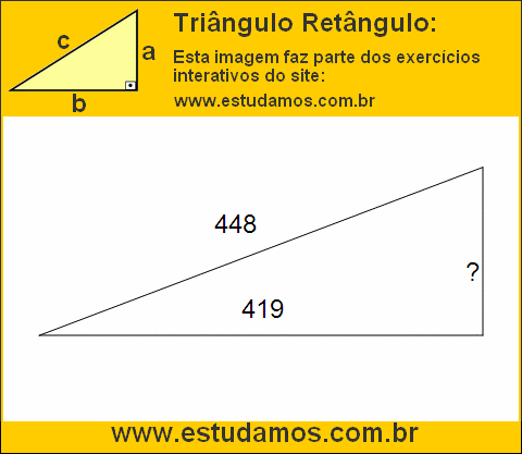 Triângulo Retângulo Com Hipotenusa Medindo 448 Metros