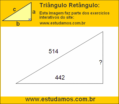 Triângulo Retângulo Com Hipotenusa Medindo 514 Metros