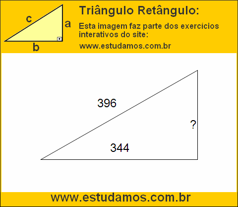 Triângulo Retângulo Com Hipotenusa Medindo 396 Metros