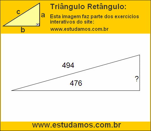 Triângulo Retângulo Com Hipotenusa Medindo 494 Metros