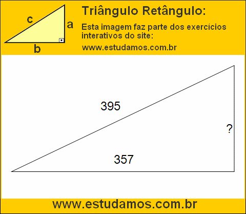 Triângulo Retângulo Com Hipotenusa Medindo 395 Metros
