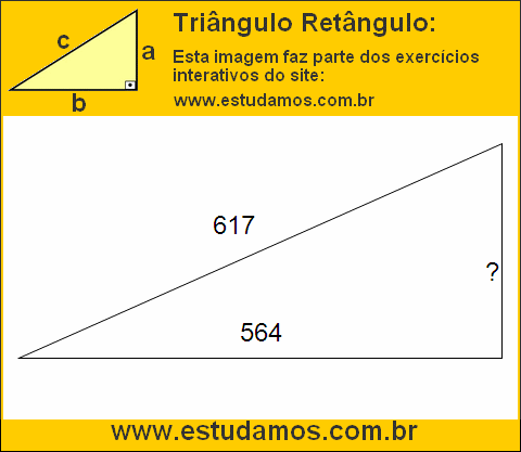 Triângulo Retângulo Com Hipotenusa Medindo 617 Metros