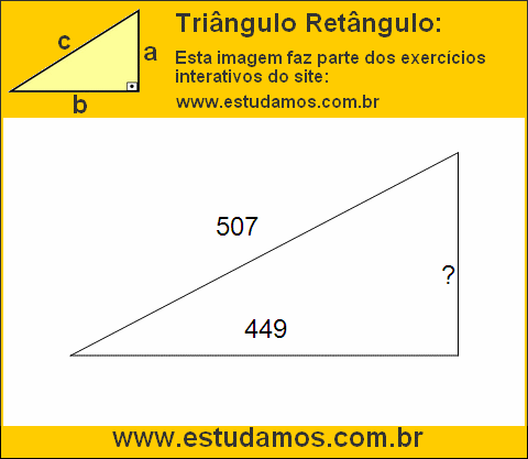 Triângulo Retângulo Com Hipotenusa Medindo 507 Metros