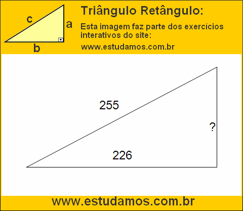 Triângulo Retângulo Com Hipotenusa Medindo 255 Metros