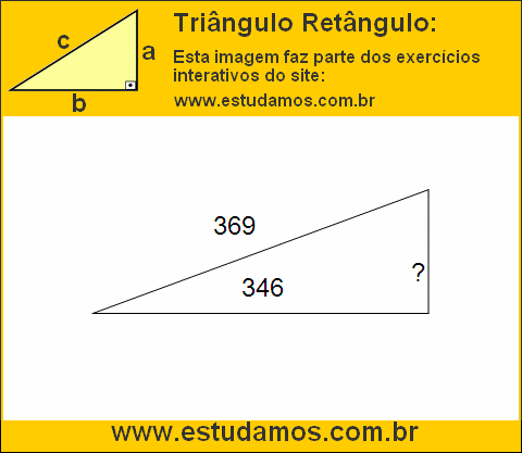 Triângulo Retângulo Com Hipotenusa Medindo 369 Metros