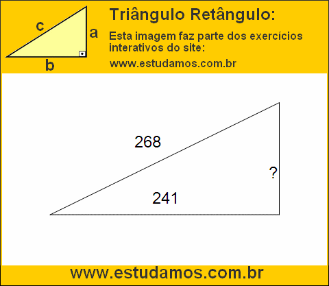 Triângulo Retângulo Com Hipotenusa Medindo 268 Metros