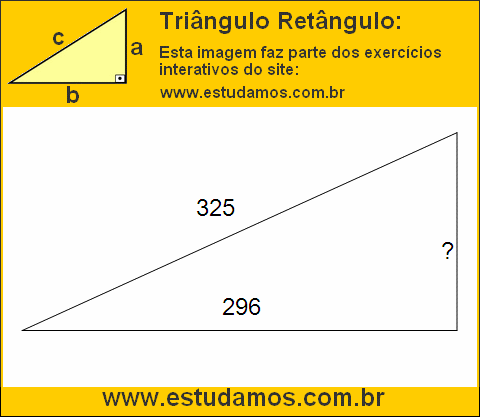Triângulo Retângulo Com Hipotenusa Medindo 325 Metros