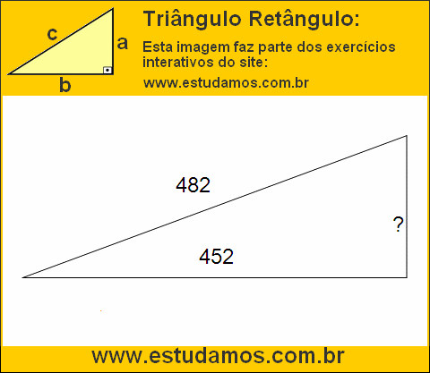 Triângulo Retângulo Com Hipotenusa Medindo 482 Metros