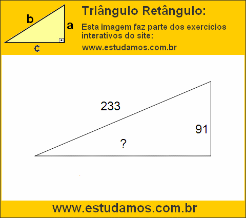 Triângulo Retângulo Com Hipotenusa Medindo 233 Metros