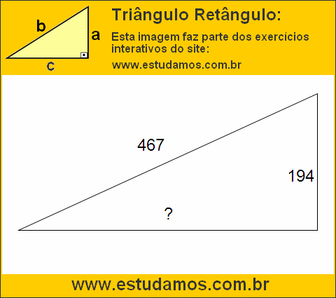 Triângulo Retângulo Com Hipotenusa Medindo 467 Metros