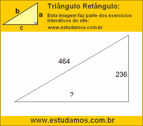 Triângulo Retângulo Com Hipotenusa Medindo 464 Metros