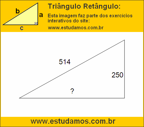 Triângulo Retângulo Com Hipotenusa Medindo 514 Metros