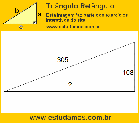 Triângulo Retângulo Com Hipotenusa Medindo 305 Metros
