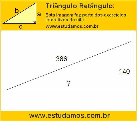Triângulo Retângulo Com Hipotenusa Medindo 386 Metros
