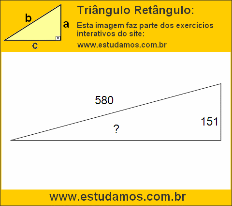 Triângulo Retângulo Com Hipotenusa Medindo 580 Metros