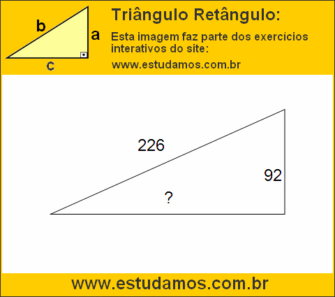 Triângulo Retângulo Com Hipotenusa Medindo 226 Metros